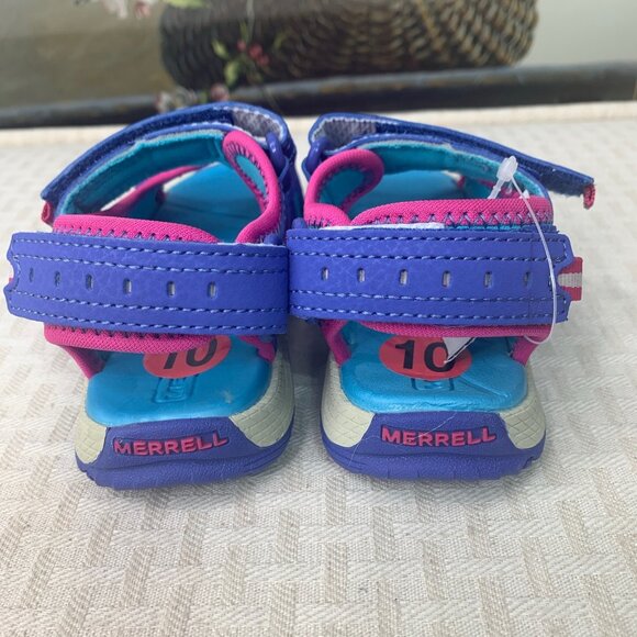 Merrell Girls Turquoise/Purple Panther Sandal 2.0 Size 10 - Picture 4 of 9